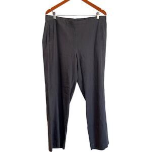 J.Jill Linen Stretch Wide Leg Full Length Pull-On Pants Size 14 Gray Comfy Beach